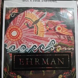 Ehrman Needlepoint Kit Day 5 Fish & Fowl 16x16" New